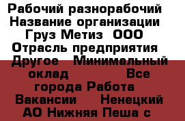 Рабочий-разнорабочий › Название организации ­ Груз-Метиз, ООО › Отрасль предприятия ­ Другое › Минимальный оклад ­ 25 000 - Все города Работа » Вакансии   . Ненецкий АО,Нижняя Пеша с.